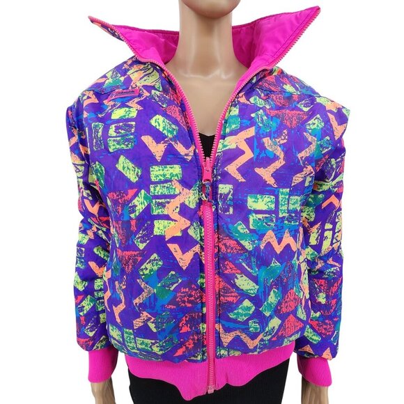 Vintage Columbia Reversible Down Puffer Jacket Womens Large - Picture 9 of 9